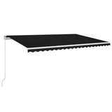 Vidaxl Luifel manuell ausziehbar mit LED 500x300 cm Anthrazitfarbe