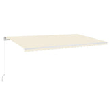 Vidaxl luifel manuell ausziehbar mit LED 600x300 cm cremefarben