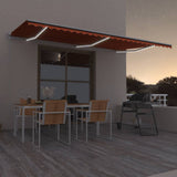 Vidaxl Luifel Automatik mit LED -Windsensor 600x300 cm Orange Braun