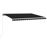 Vidaxl luifel manuell erweiterbar mit LED 400x350 cm Anthrazitfarbe