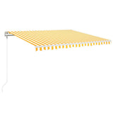 Vidaxl Luifel Automatik mit LED- und Windsensor 400x350 cm gelb und weiß