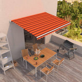 Vidaxl Luifel erstreckt sich manuell 450 x 350 cm orange und braun
