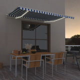Vidaxl luifel manuell ausziehbar mit LED 450x350 cm blau und weiß