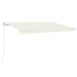 Vidaxl Luifel mit LED 450x350 cm cremefarbener Colored manuell ausziehbar