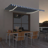 Vidaxl Luifel Automatik mit LED- und Windsensor 450x350 cm blau weiß