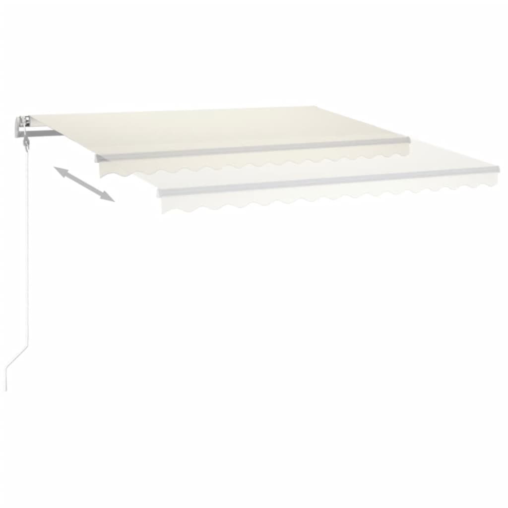 Vidaxl Luifel Automatik mit LED- und Windsensor 450x350 cm Creme Farbe