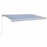 Vidaxl Luifel erstreckt sich manuell 500x350 cm blau und weiß