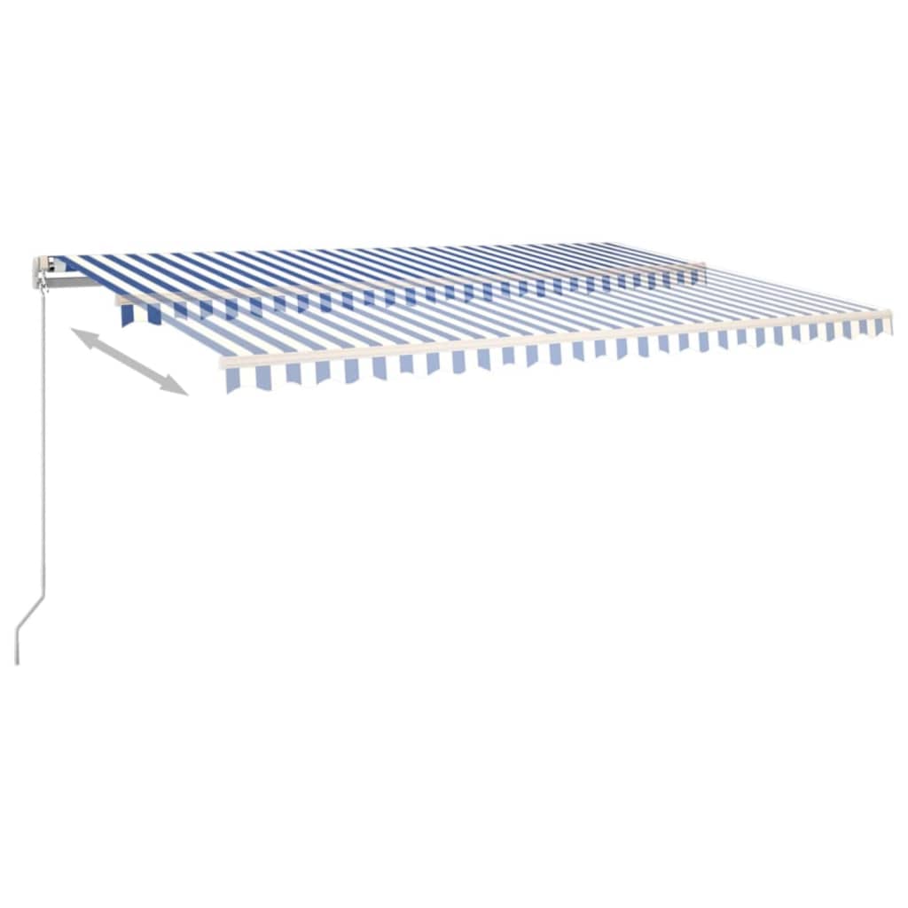 Vidaxl Luifel erstreckt sich manuell 500x350 cm blau und weiß