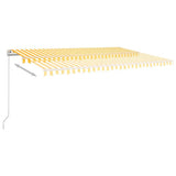Vidaxl Luifel erstreckt sich manuell 500x350 cm gelb und weiß