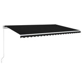 Vidaxl luifel manuell ausziehbar mit LED 500x350 cm Anthrazitfarbe