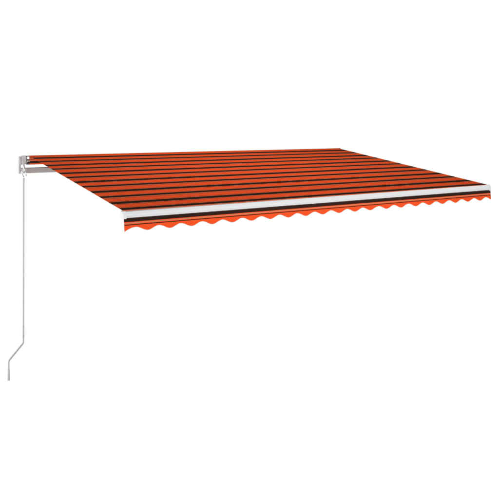 Vidaxl Luifel manuell ausziehbar mit LED 500x350 cm Orange und Braun