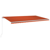 Vidaxl Luifel erstreckt sich manuell 600x350 cm orange und braun