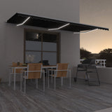 Vidaxl Luifel manuell ausziehbar mit LED 600x350 cm Anthrazitfarbe