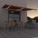 Vidaxl Luifel manuell ausziehbar mit LED 600x350 cm Orange und Braun