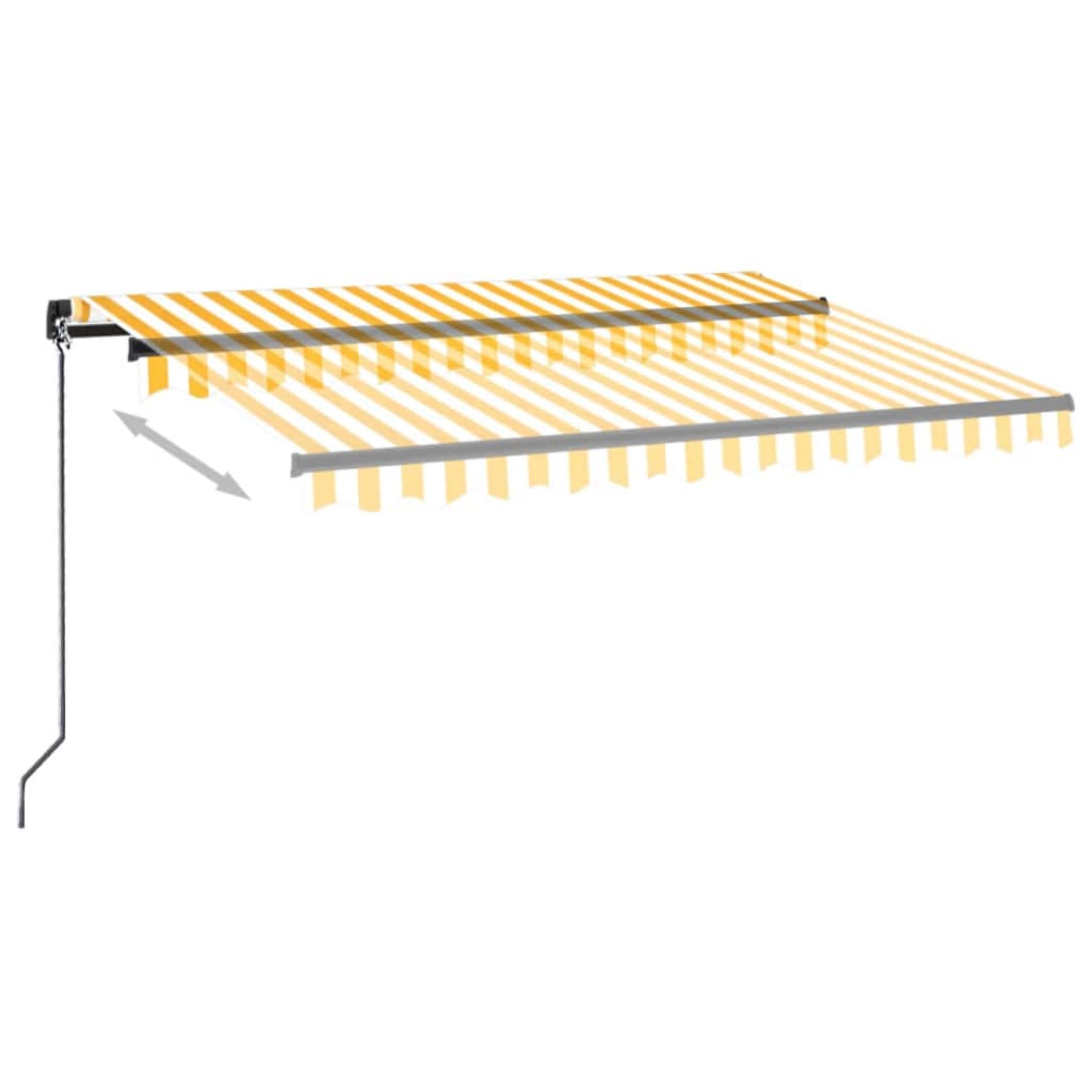 Vidaxl luifel erstreckt sich manuell 350 x 250 cm gelb und weiß