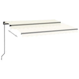 Vidaxl Luifel mit LED 350x250 cm cremefarbener Colored manuell ausziehbar