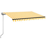 Vidaxl Luifel Automatik mit LED- und Windsensor 350x250 cm gelb und weiß