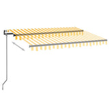 Vidaxl Luifel Automatik mit LED- und Windsensor 350x250 cm gelb und weiß