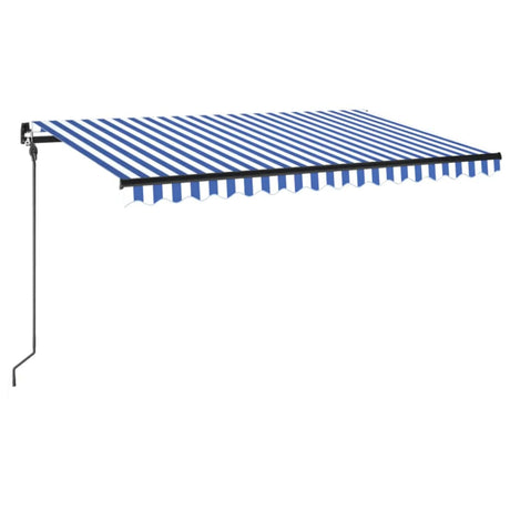 Vidaxx Markise manuell ausziehbar mit LED 400x300 cm blau und weiß