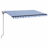 Vidaxl Luifel Automatik mit LED- und Windsensor 400x300 cm blau und weiß