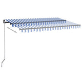 Vidaxl Luifel Automatik mit LED- und Windsensor 450x300 cm blau weiß