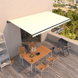 Vidaxl luifel erstreckt sich manuell 500x300 cm creme -gelöscht