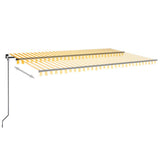 Vidaxl Luifel erstreckt sich manuell 500 x 300 cm gelb und weiß