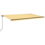 Vidaxl luifel manuell ausziehbar mit LED 500x300 cm gelb und weiß