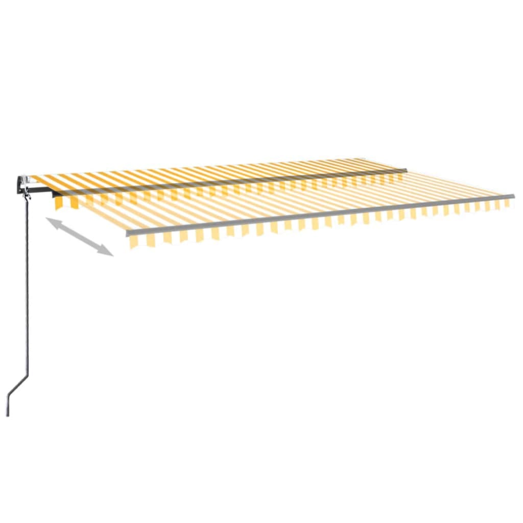 Vidaxl Luifel erweitert automatisch 500x300 cm gelb und weiß