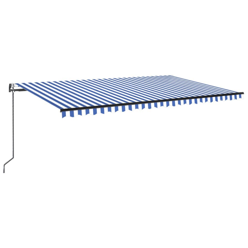 Vidaxl Luifel Automatik mit LED- und Windsensor 500x300 cm blau weiß