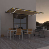 Vidaxl Luifel Automatik mit LED- und Windsensor 500x300 cm gelb und weiß