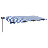 Vidaxl Luifel Automatik mit LED- und Windsensor 600x300 cm blau weiß