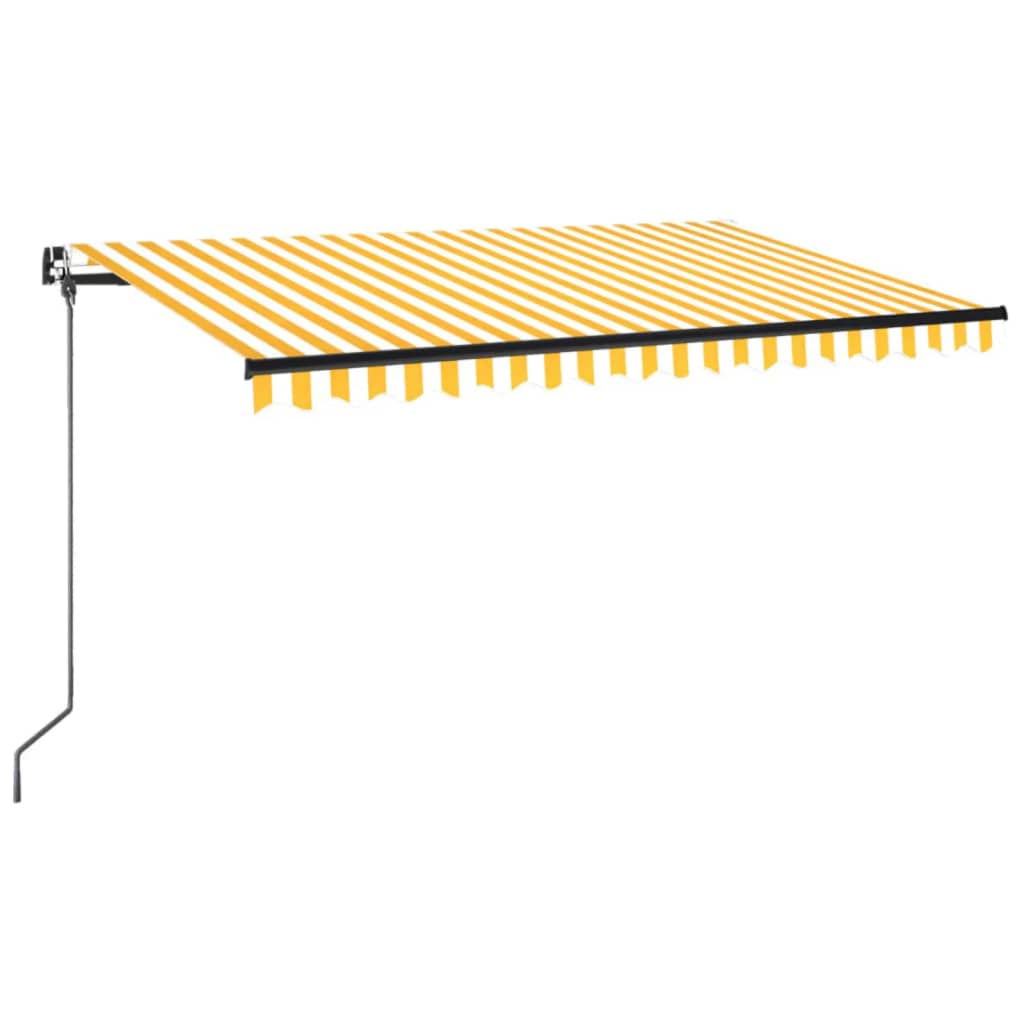 Vidaxl Luifel erstreckt sich manuell 400 x 350 cm gelb und weiß
