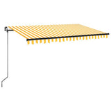Vidaxl Luifel erstreckt sich manuell 400 x 350 cm gelb und weiß