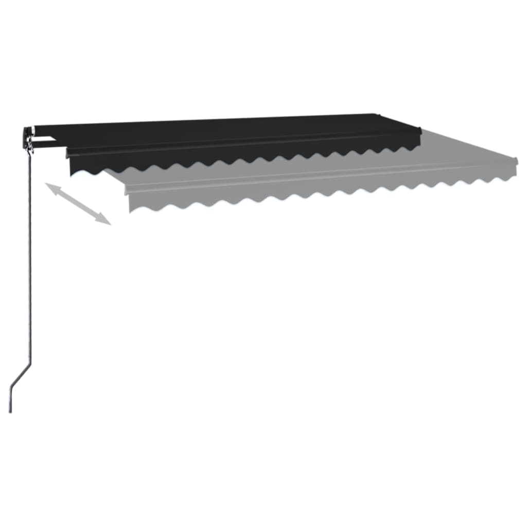 Vidaxl luifel erstreckt sich manuell 400 x 350 cm Anthrazit -ausgelöst