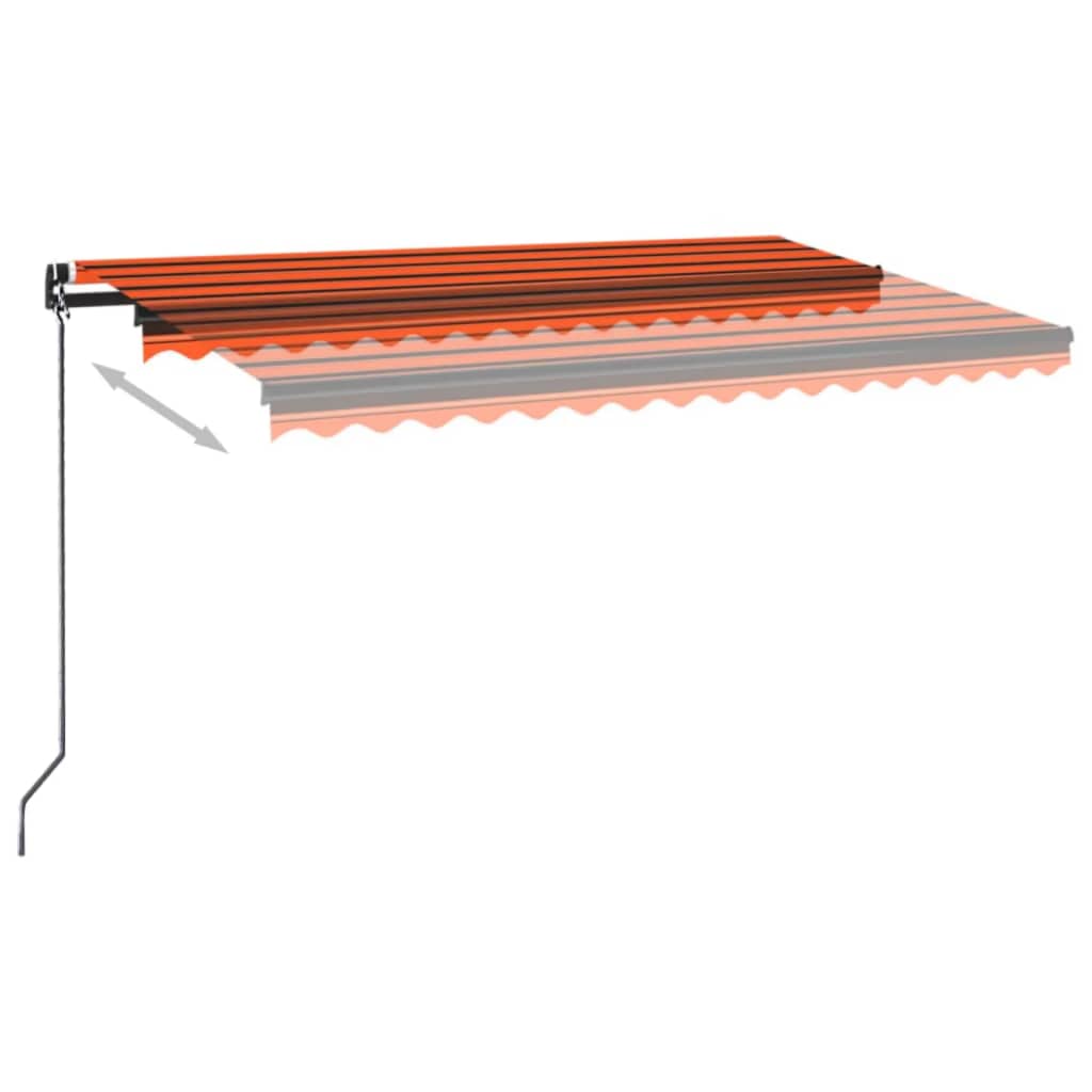 Vidaxl Luifel erstreckt sich manuell 400 x 350 cm orange und braun