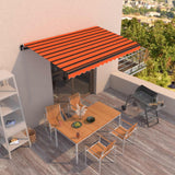 Vidaxl Luifel erstreckt sich manuell 400 x 350 cm orange und braun