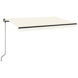Vidaxl luifel manuell ausziehbar mit LED 400x350 cm cremefarben