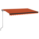 Vidaxl Luifel manuell ausziehbar mit LED 400x350 cm Orange und Braun