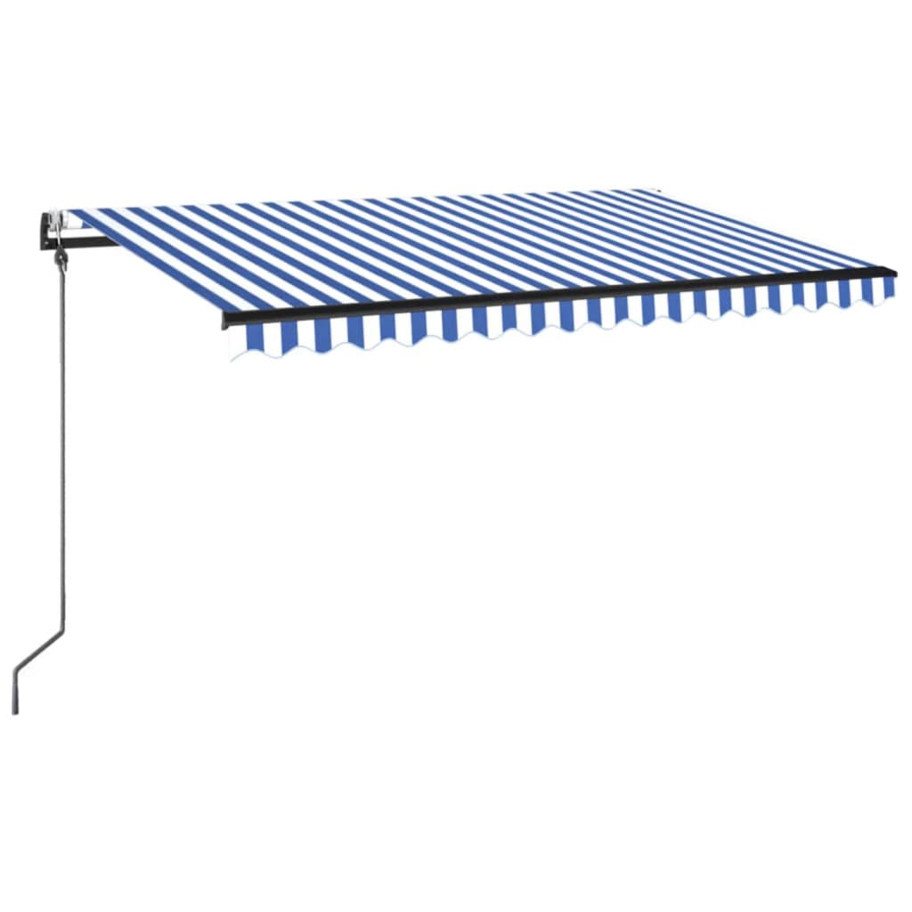 Vidaxl Luifel Automatik mit LED- und Windsensor 400x350 cm blau weiß