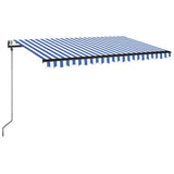 Vidaxl Luifel Automatik mit LED- und Windsensor 400x350 cm blau weiß