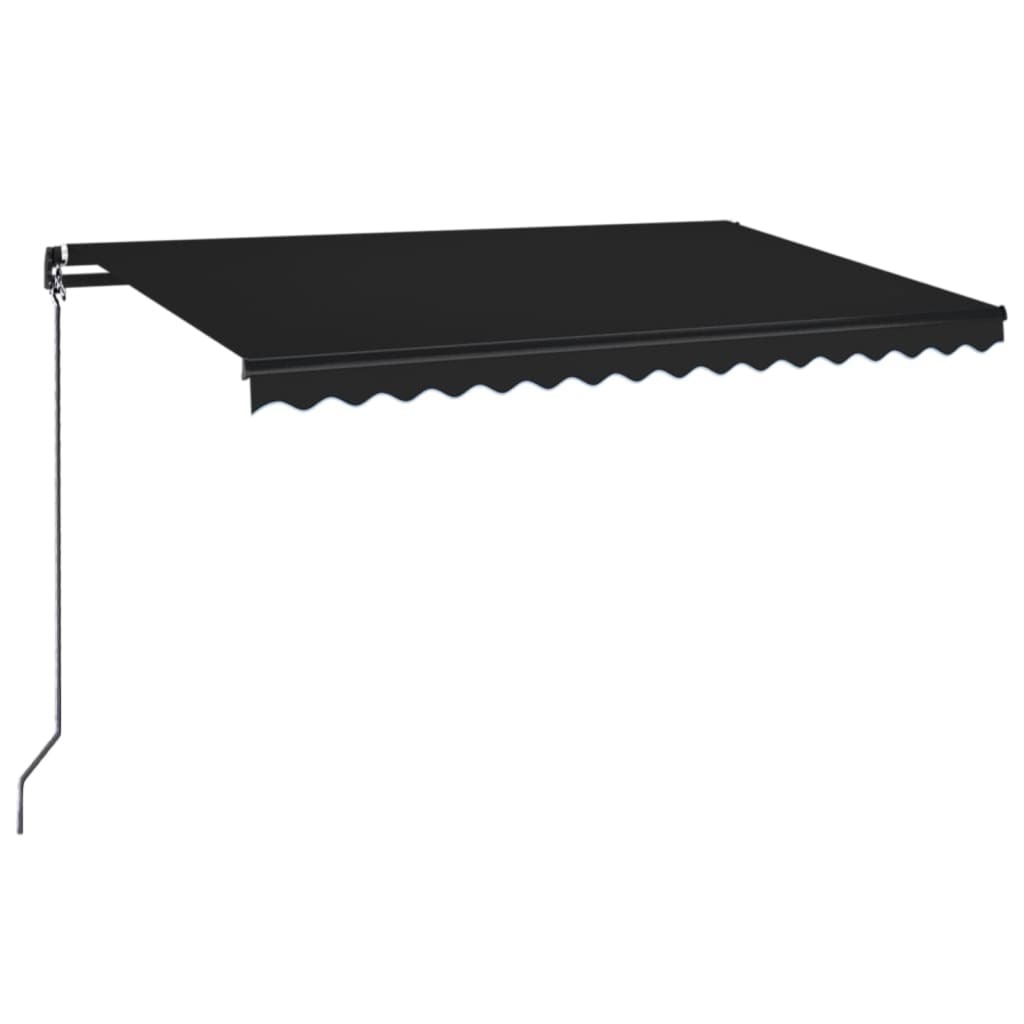 Vidaxl Luifel manuell ausziehbar mit LED 450x350 cm Anthrazitfarbe