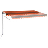 Vidaxl Luifel manuell ausziehbar mit LED 450x350 cm Orange und Braun