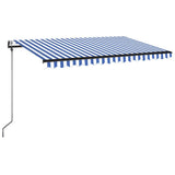 Vidaxl Luifel Automatik mit LED- und Windsensor 450x350 cm blau weiß