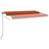Vidaxl Luifel Automatik mit LED -Windsensor 450x350 cm Orange Braun