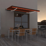 Vidaxl Luifel Automatik mit LED -Windsensor 450x350 cm Orange Braun