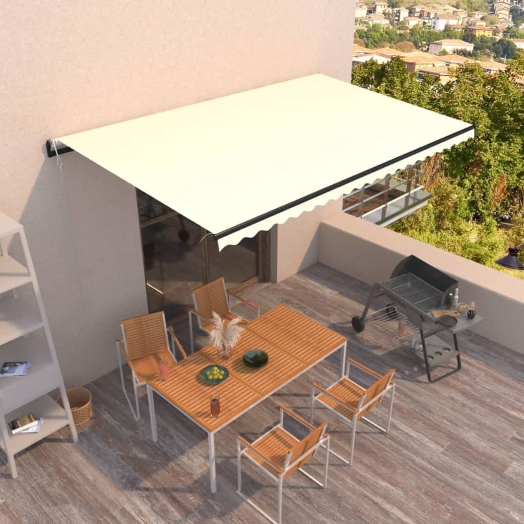 Vidaxl luifel erstreckt sich automatisch 500x350 cm cremefarben.
