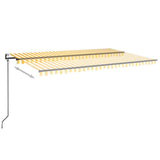 Vidaxl Luifel Automatik mit LED- und Windsensor 500x350 cm Gelb weiß