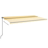 Vidaxl Luifel erstreckt sich manuell 600x350 cm gelb und weiß