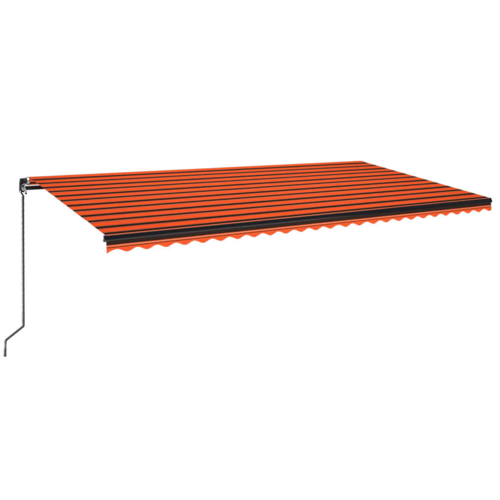 Vidaxl Luifel erstreckt sich manuell 600x350 cm orange und braun